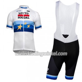 Set Fietsshirt + Korte Koersbroek 2018 Lotto Soudal Europees kampioenschap